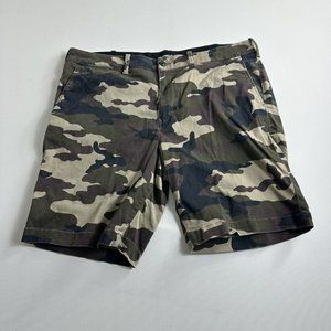 Express Mens Chino Shorts Size 38 Camo Flat Front Slim Fit Above The Knee Shorts